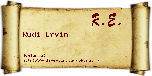 Rudi Ervin névjegykártya